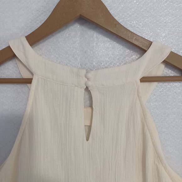 Altar'd State Dress Size M Cream Cotton Gauze Halter Neck Lined Embroidered NEW - Picture 4 of 10